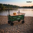 Összecsukható prémium kerti strandkocsi asztallal zöld
