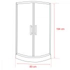Spirit Bamboo 80x80 cm íves zuhanykabin zuhanytálcával