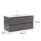 Vario Pull 100 alsó szekrény mosdóval