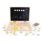 Fából készült mágneses oktató laptop telefonnal és betűkkel