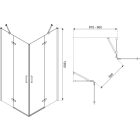 Flow Gold szögletes nyílóajtós zuhanykabin zuhanytálca nélkül