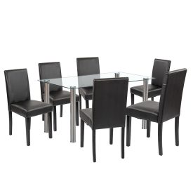 Cadiz 6+1 étkező garnitúra fehér-fekete