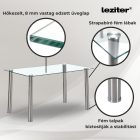 Cadiz 6+1 étkező garnitúra fehér-fekete