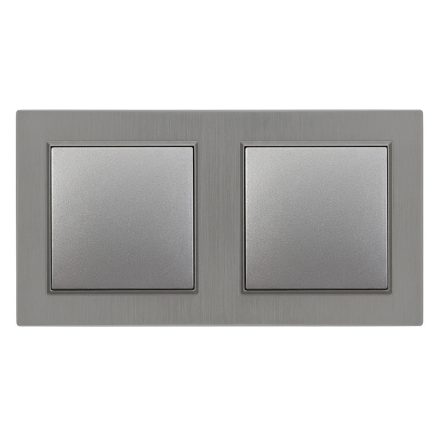 Nova kettős váltókapcsoló 106 szürke szálcsiszolt dupla kerettel