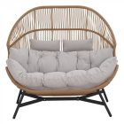 HOLAND rattan dupla kosárfotel bézs