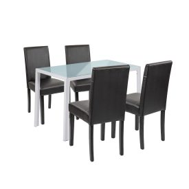 Mira 4+1 étkező garnitúra fehér-fekete