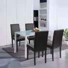 Mira 4+1 étkező garnitúra fehér-fekete