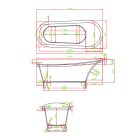 Clark szabadon álló fürdőkád fém lábakkal