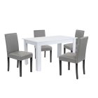 Leon 4+1 étkező garnitúra fehér-szürke