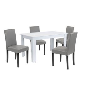 Leon 4+1 étkező garnitúra fehér-szürke