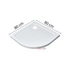 Modena Slim íves alacsony akril zuhanytálca 80x80 cm