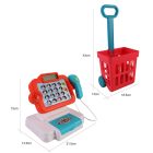 Játék bolti pénztárgép tele bevásárlókocsival, 32 db-os