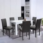 Leon 6+1 étkező garnitúra fehér-fekete