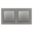 Nova kettős egy áramkörös egypólusú kapcsoló 101 szürke szálcsiszolt kerettel