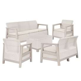   Scandi Big linea duo kerti bútor szett jute tárolós asztallal