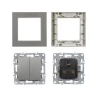 Nova csillárkapcsoló 105 szürke szálcsiszolt kerettel