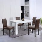 Leon 4+1 étkező garnitúra fehér-barna