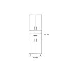 Bianca Plus 60 magas szekrény 4 ajtóval, 2 fiókkal, magasfényű fehér színben