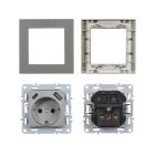 Nova csatlakozóaljzat USB csatlakozóval szürke szálcsiszolt kerettel