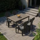 Lagos 4+1 kerti bútor garnitúra szett kőris-grafit