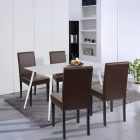 Megan 4+1 étkező garnitúra fehér-barna