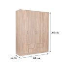 Miami gardróbszekrény 160x205 cm sonoma tölgy-sonoma tölgy