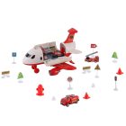 Tűzoltó szállító repülőgép, 4 tűzoltóautóval, kiegészítőkkel, fény- és hanghatásokkal