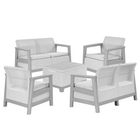   Scandi Box max linea duo kerti bútor szett jute tárolós asztallal