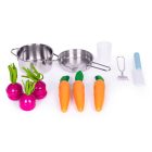 Fából készült konyha gyerekeknek veteményeskerttel és kiegészítőkkel