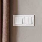 Nova kettős csillárkapcsoló 105 fehér kerettel