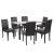 Cadiz 6+1 étkező garnitúra fekete-fekete