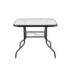 Vella fémvázas üveg kerti asztal