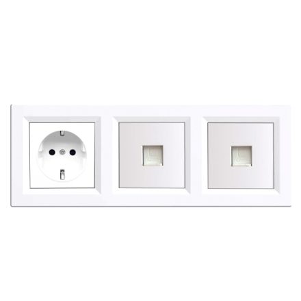 Nova III dugalj kettő UTP csatlakozóval fehér kerettel