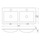 Flat Design mosdó 18x120x46 cm