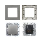 Nova egy áramkörös egypólusú kapcsoló 101 szürke szálcsiszolt kerettel