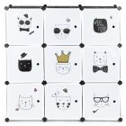 Macskás játéktároló szekrény, grafit színű 110x37x110 cm