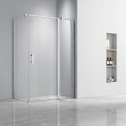 Simple 80x120 cm nyílóajtós aszimmetrikus zuhanykabin zuhanytálca nélkül