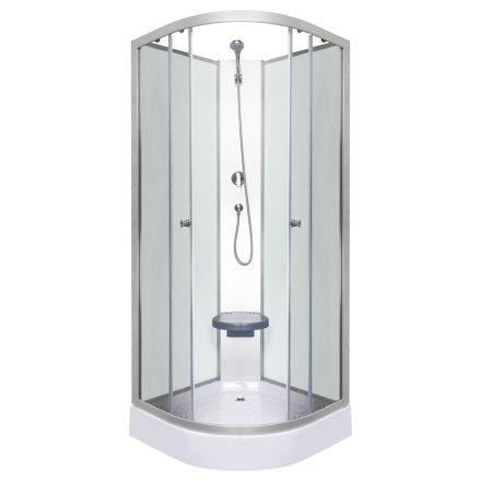 Evora White 90 hátfalas zuhanykabin zuhanytálcával