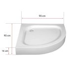 Klonberg 90x90 Íves akríl zuhanytálca 90x90 cm