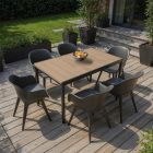 Flora 6+1 kerti bútor garnitúra szett kőris-grafit