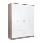 Miami gardróbszekrény 160x205 cm fehér-yorki tölgy
