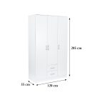Miami gardróbszekrény 120x205 cm fehér-fehér