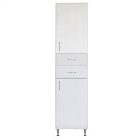   Bianca Plus 45 magas szekrény 2 ajtóval, 2 fiókkal, magasfényű fehér színben, jobbos