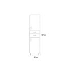 Bianca Plus 45 magas szekrény 2 ajtóval, 2 fiókkal, magasfényű fehér színben, jobbos