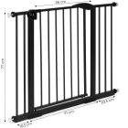 Biztonsági korlát 74-105 cm lépcsőkhöz és ajtókhoz fémből és fából fekete