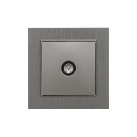 Nova TV csatlakozóaljzat szürke szálcsiszolt kerettel