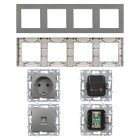 Nova IV három dugalj UTP csatlakozóval szürke szálcsiszolt kerettel