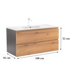 Vario Pull 100 alsó szekrény mosdóval