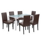 Mira 6+1 étkező garnitúra fehér-barna