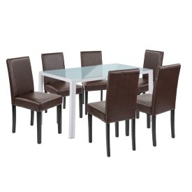 Mira 6+1 étkező garnitúra fehér-barna